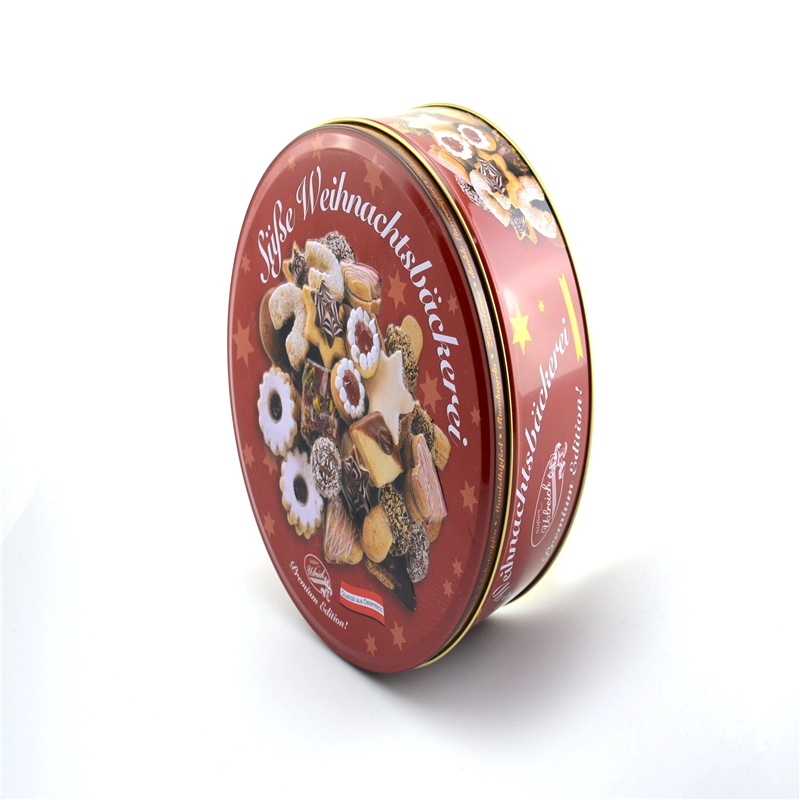 Op maat gemaakte ronde koekjeskoektrommel met logo in reliëf
